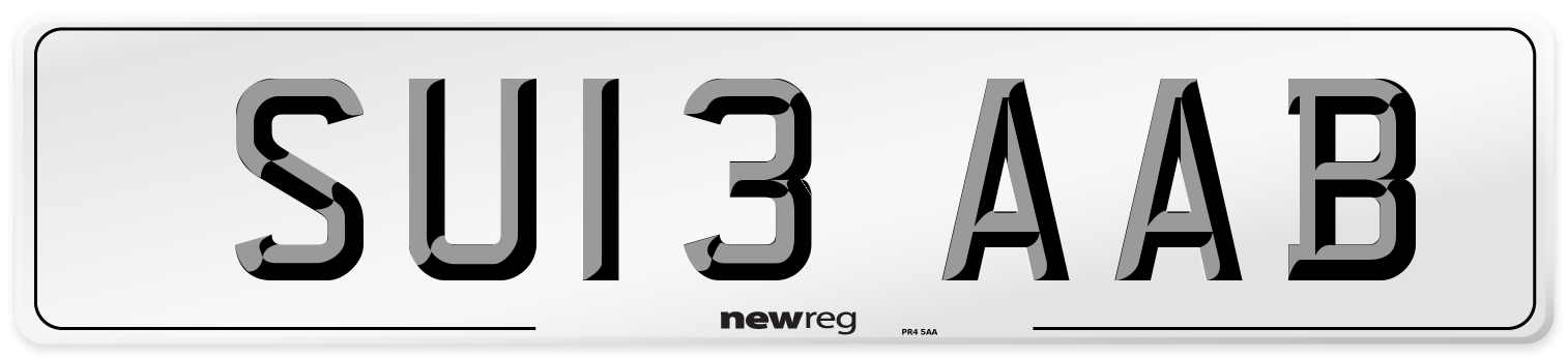 SU13 AAB Number Plate from New Reg
